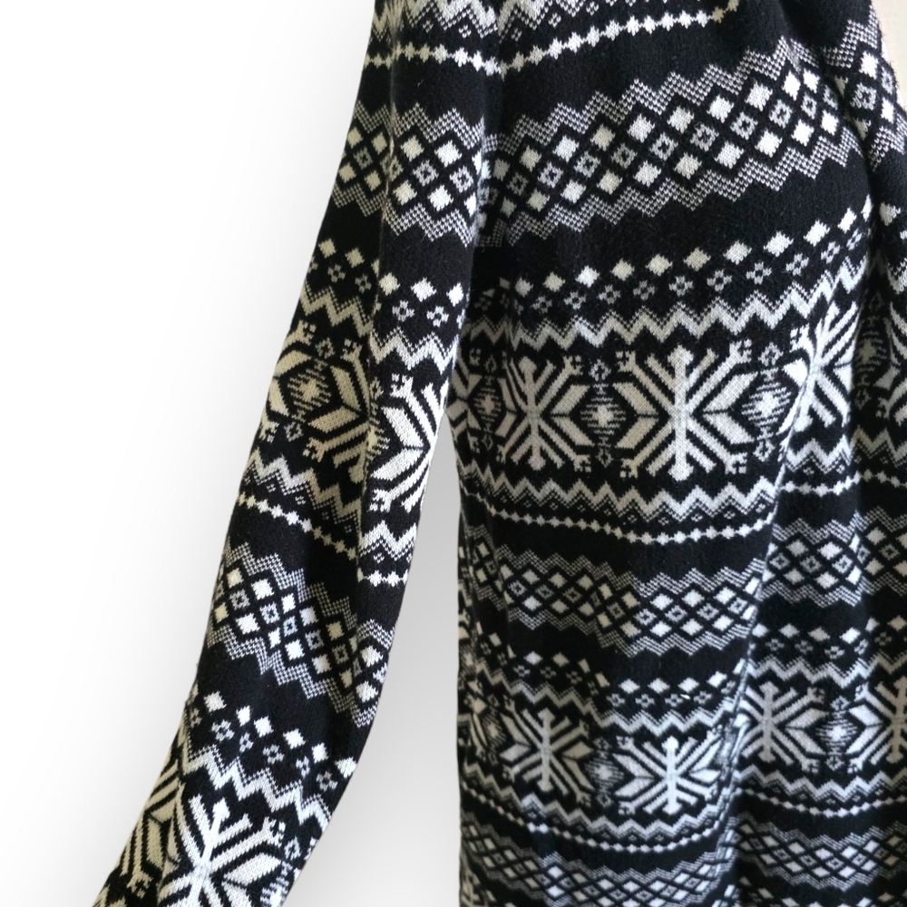 Tommy Hilfiger Geo Print Long Open Cardigan, Black & White, Size Small - Picture 3 of 9